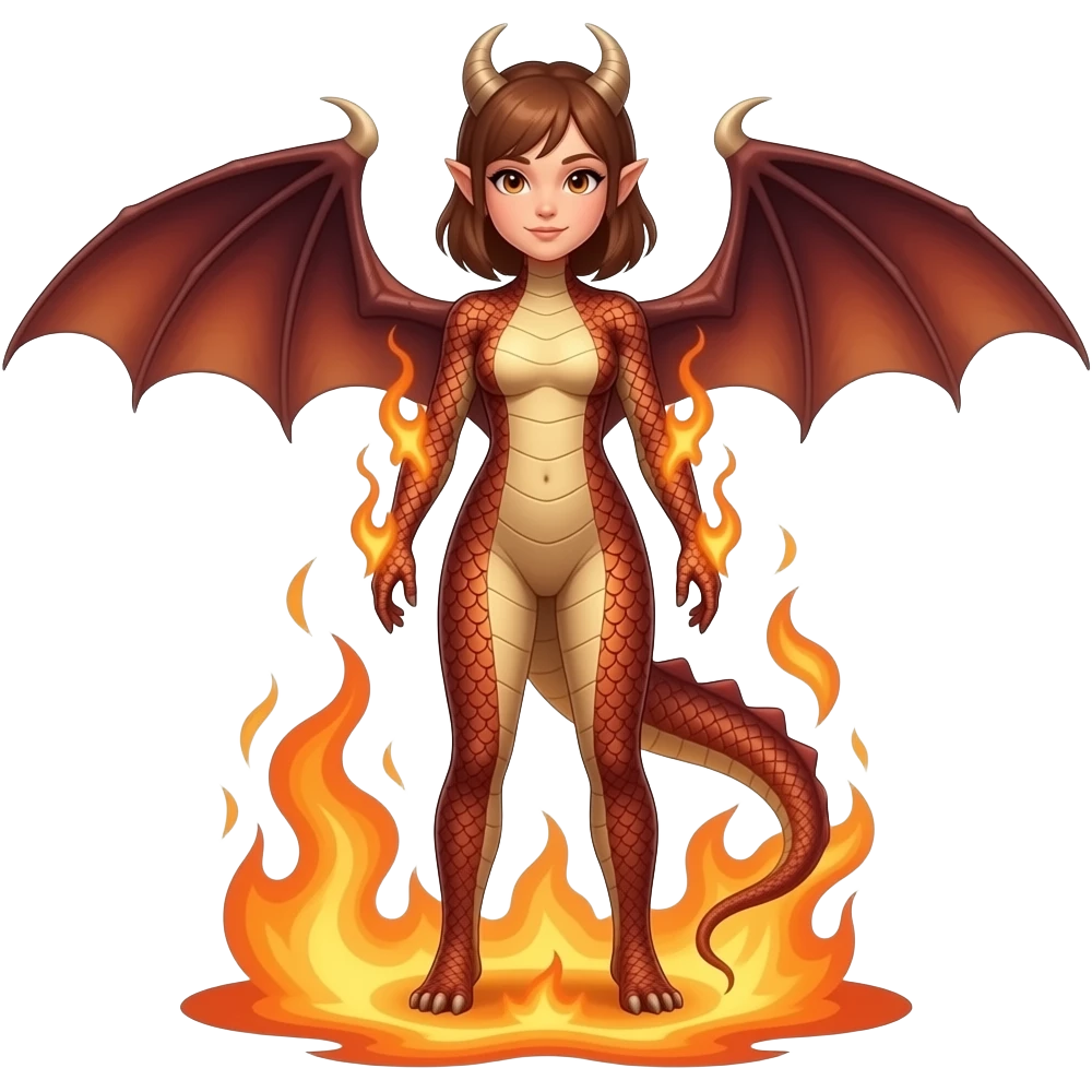 Girl  transformation to a girl dragon emoji
