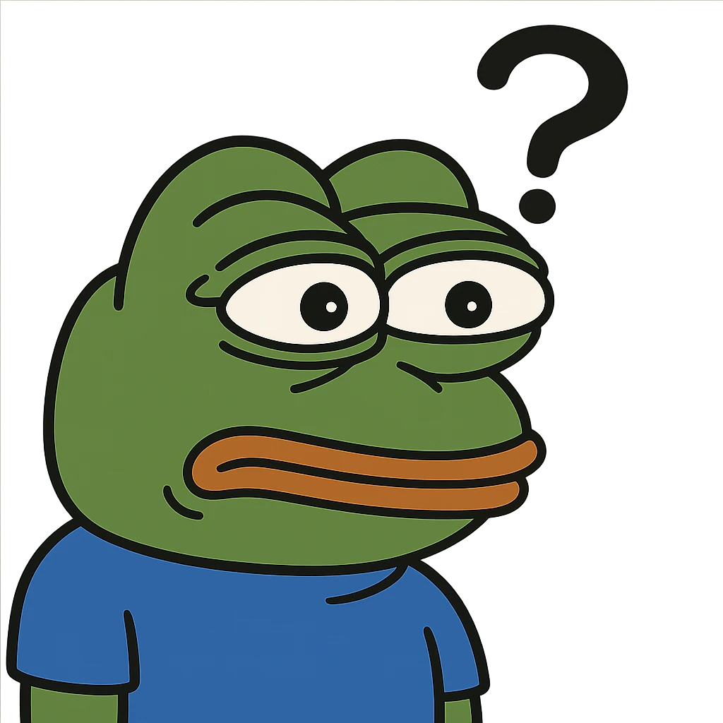 pepe the frog with a confused expression emoji