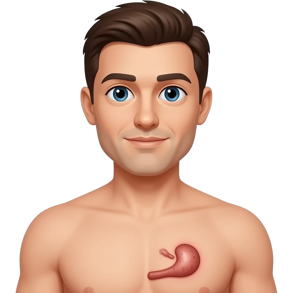 draw a man with a tumor in the mediastinum emoji