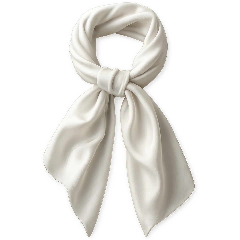 white silk scarf emoji