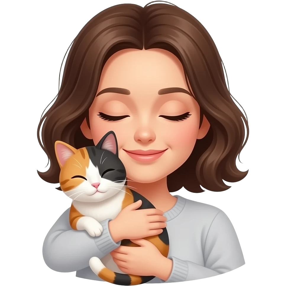 Make her cuddle a calico cat emoji