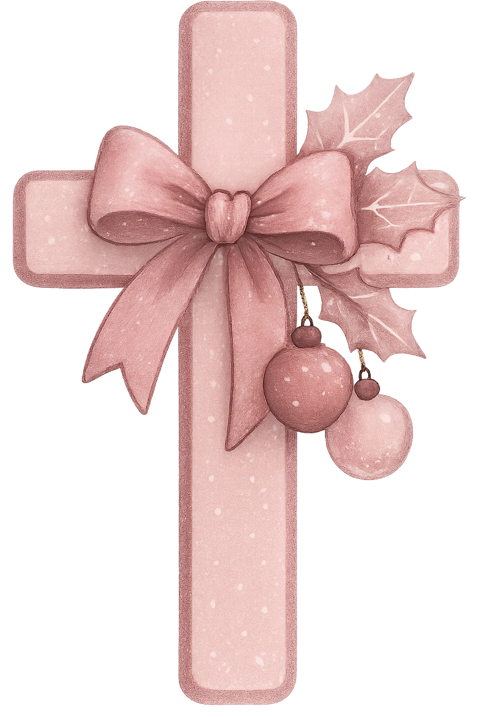 Pink christmas cross, remove background emoji