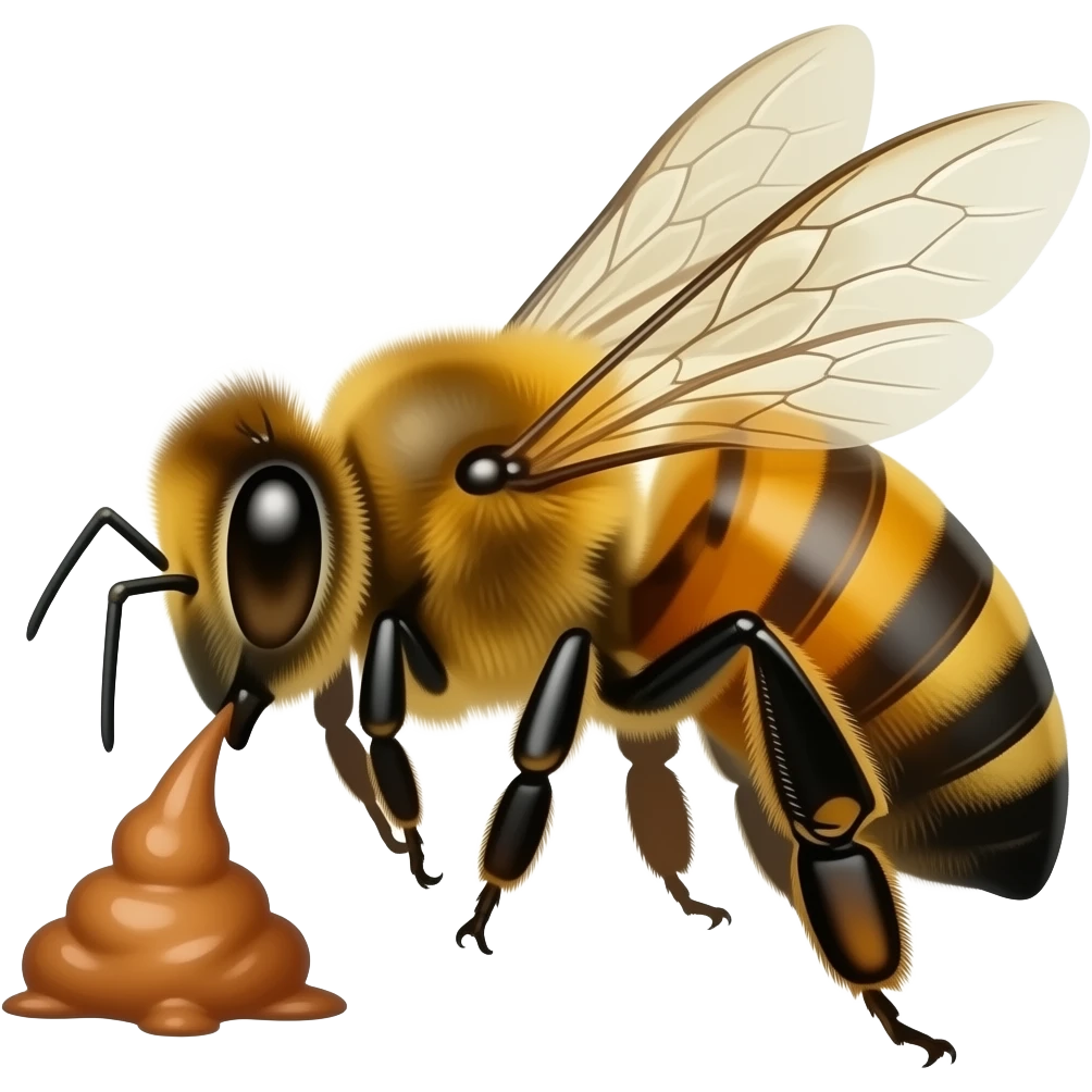 Queen bee pooping emoji
