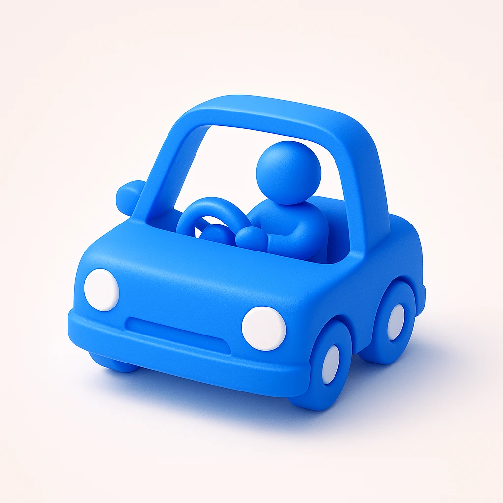 person driving a car emoji