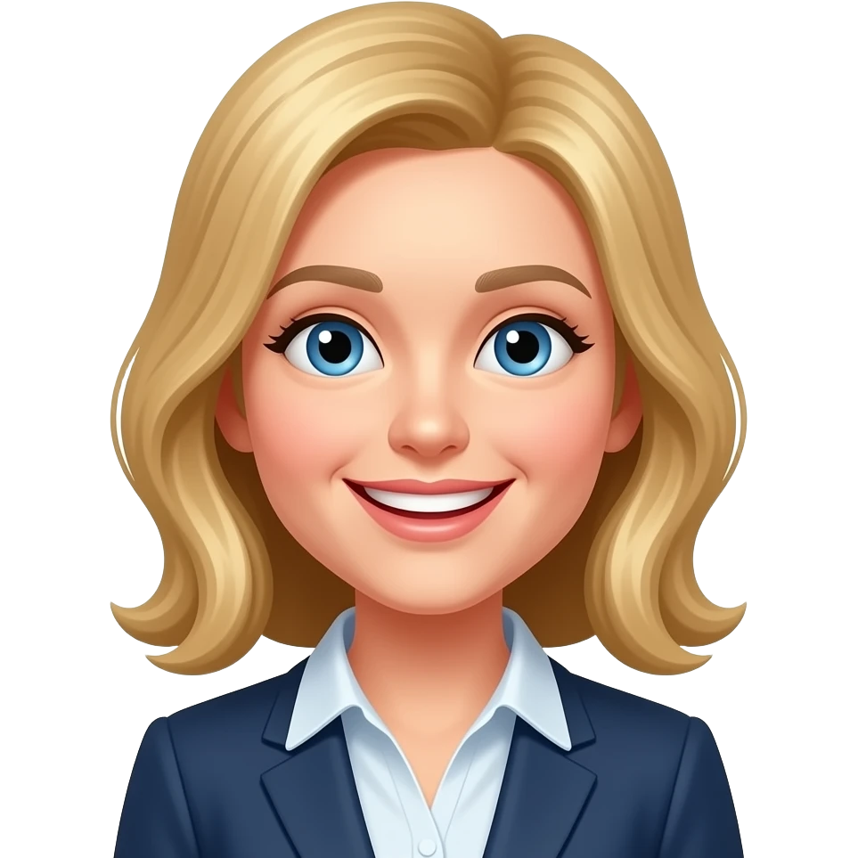 crear clipart de maestra con pelo rubio risado png emoji