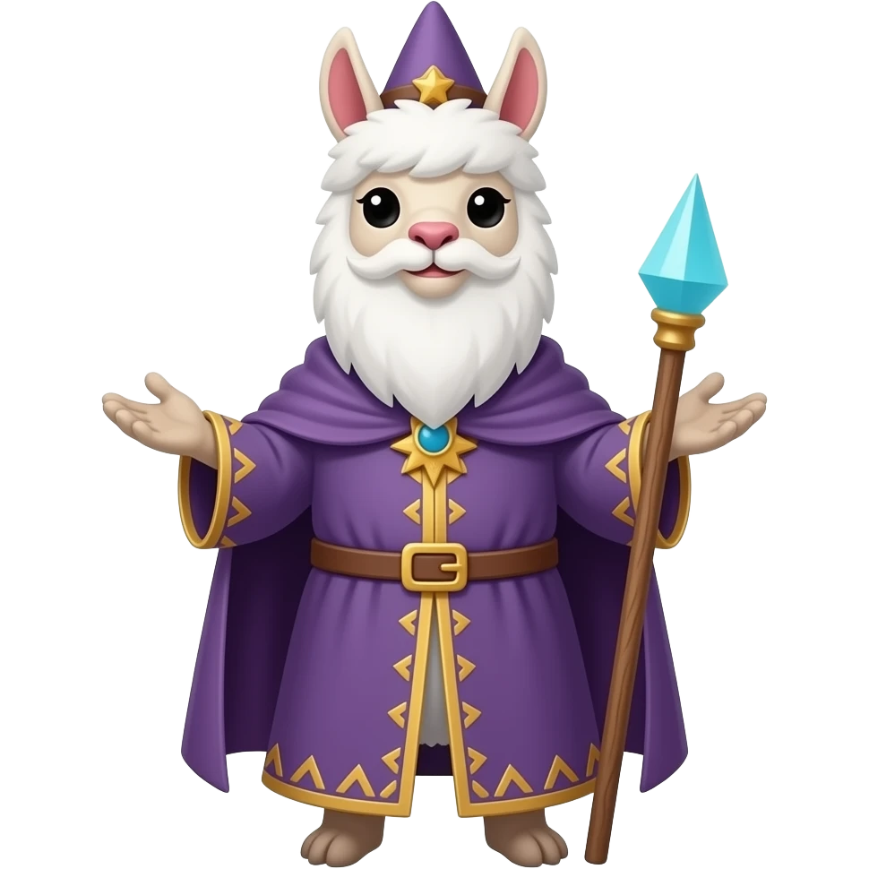 Llama wizard with no hands emoji