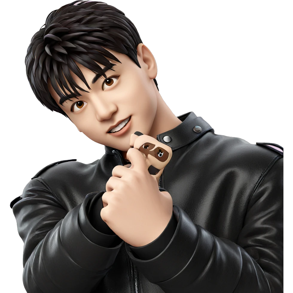 mysterious boy in leather jacket emoji