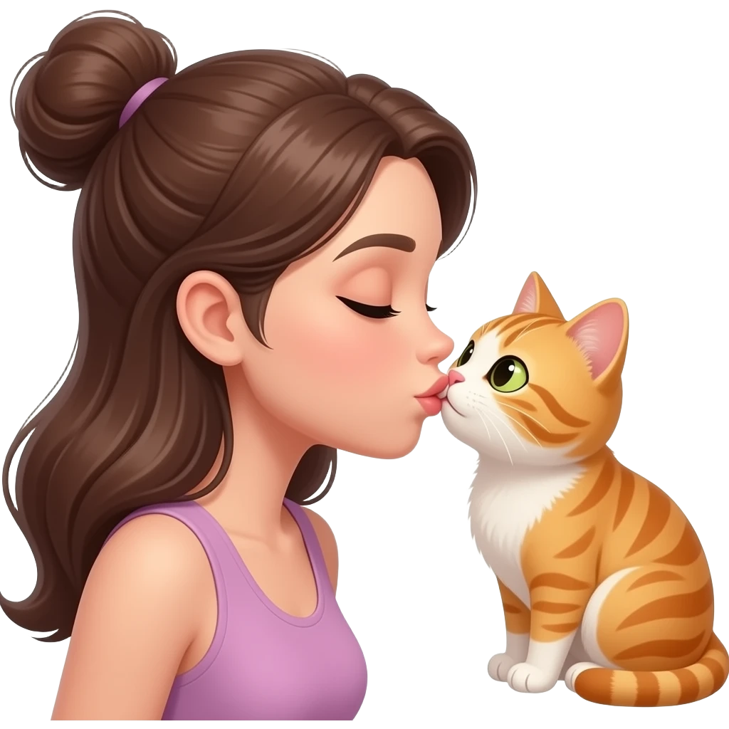 ladybod dandose un beso con cat nour emoji