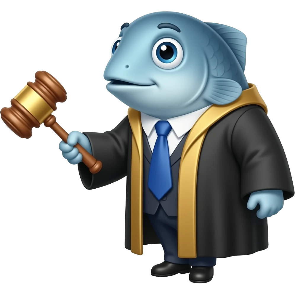 generate emoji of a fish judge aquaculture law emoji