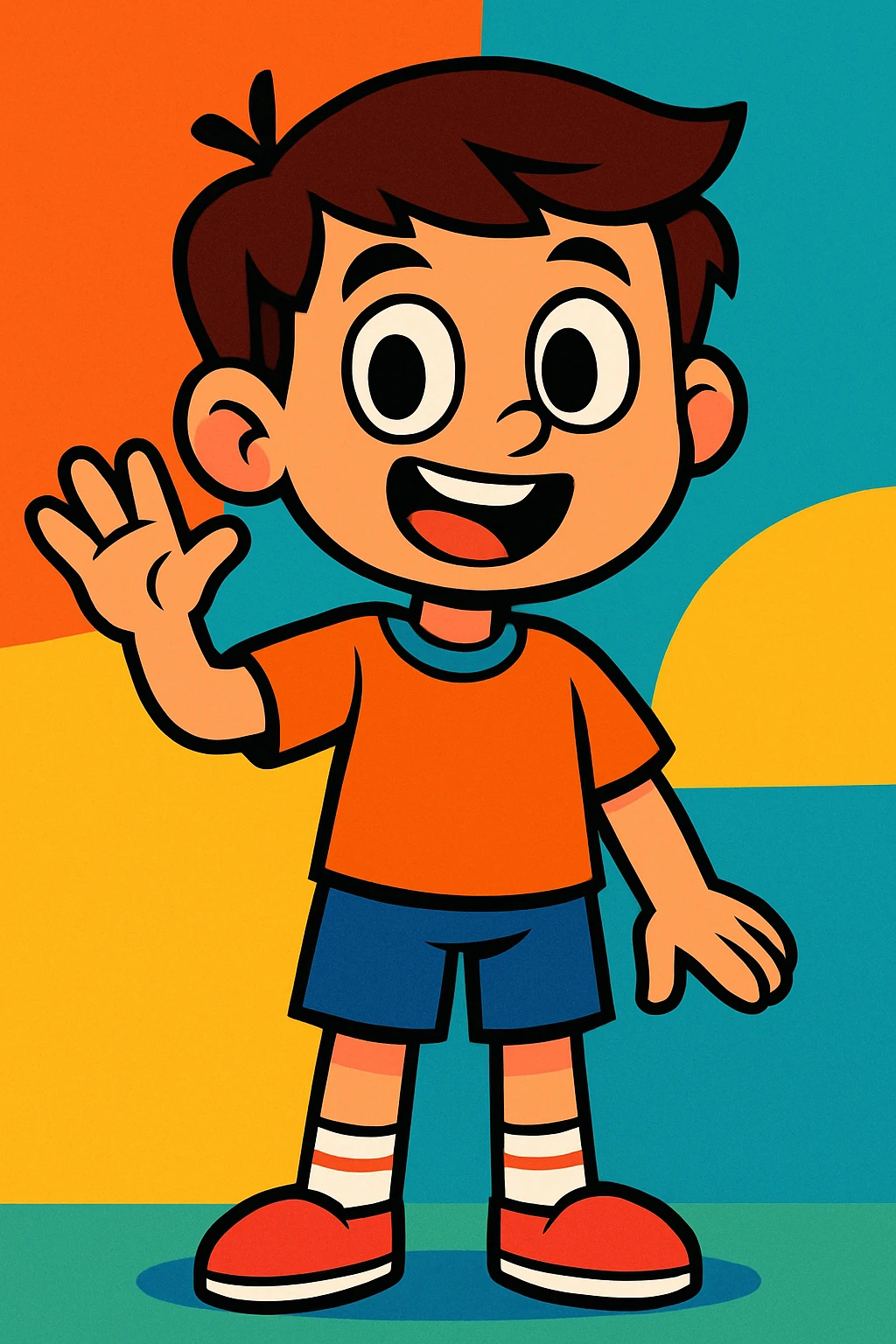 a boy, vibrant cartoon style emoji
