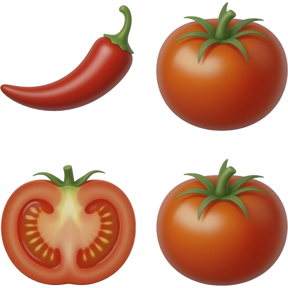 generates the chili pepper and tomato emoji. emoji