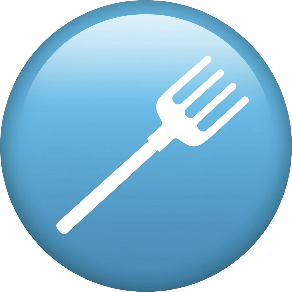 Erstelle mir ein hell blaues Kreis mit einem weißen Harken emoji