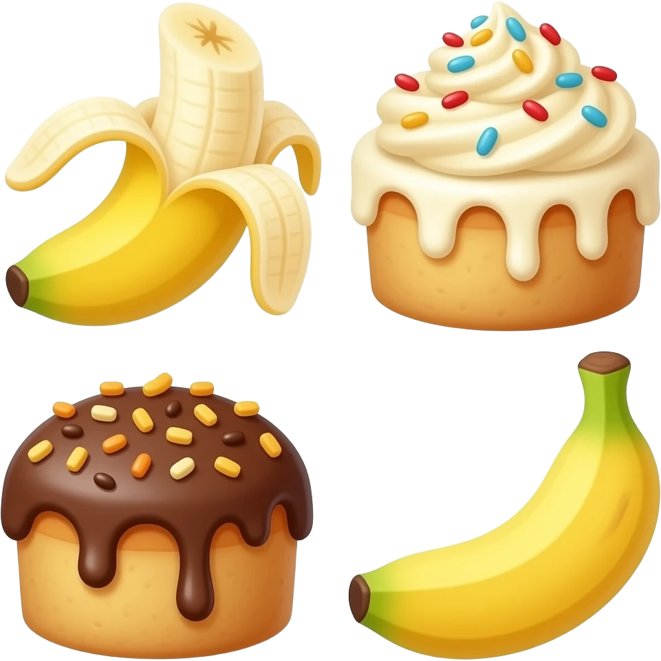 4 banana treat  2 with some differences emoji