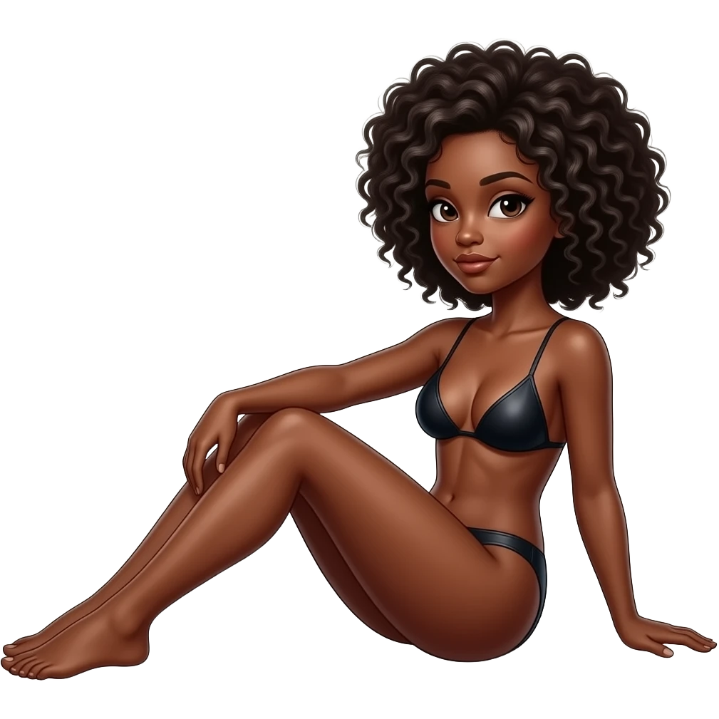 Naked black woman sitting sexy emoji