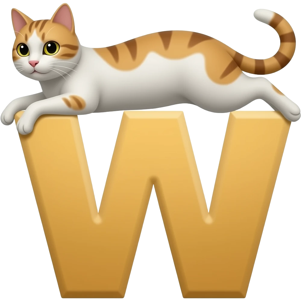 Letra W com um gato emoji