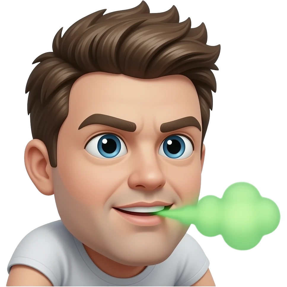 Guy farting green gas out of his butt emoji