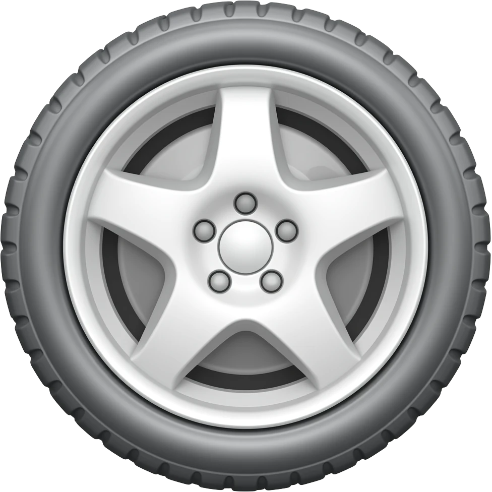 white minimalism car tires emoji