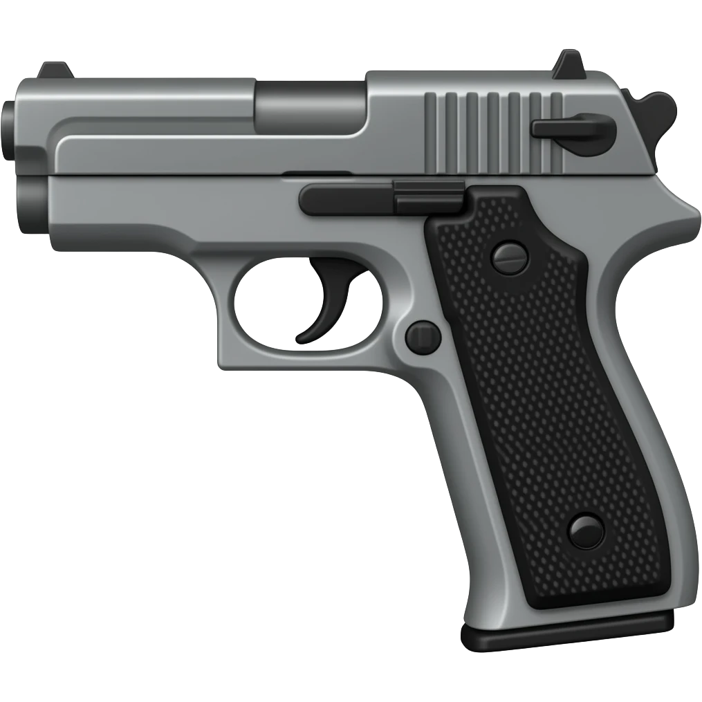 Pistol in grey and black emoji