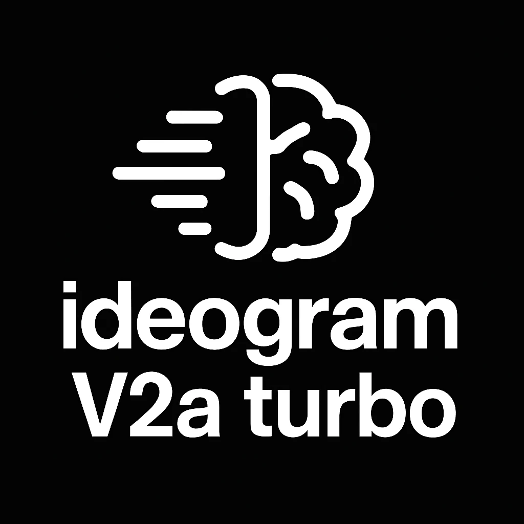 recreate this logo with text of "ideogram V2a turbo", MAKE IT FIT IN SQAURE  emoji