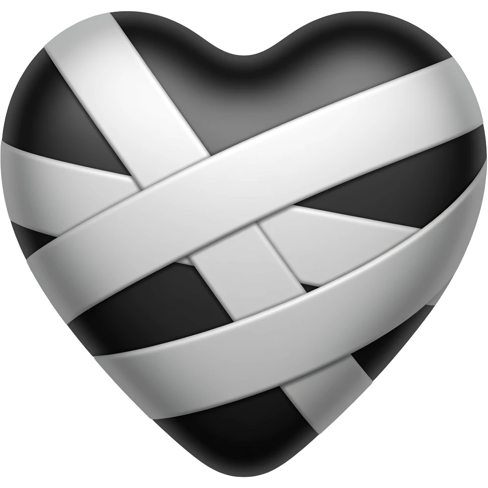 black bandaged heart emoji