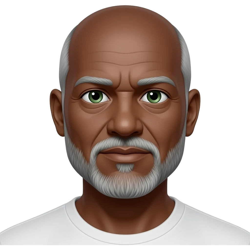 Older,bald,green eyes, go t, dark skinned emoji