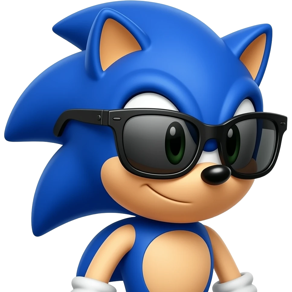 Super Sonic emoji with cool glasses on emoji