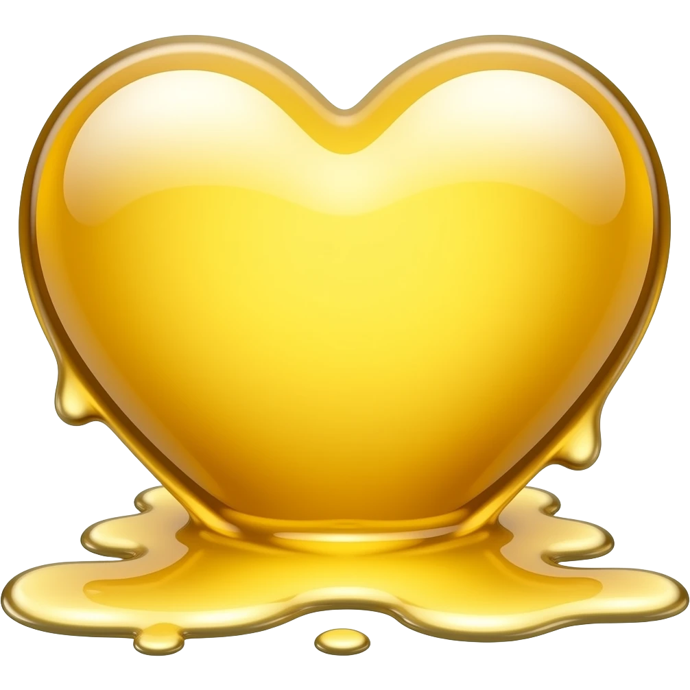 yellow glass heart but make it melt a little emoji