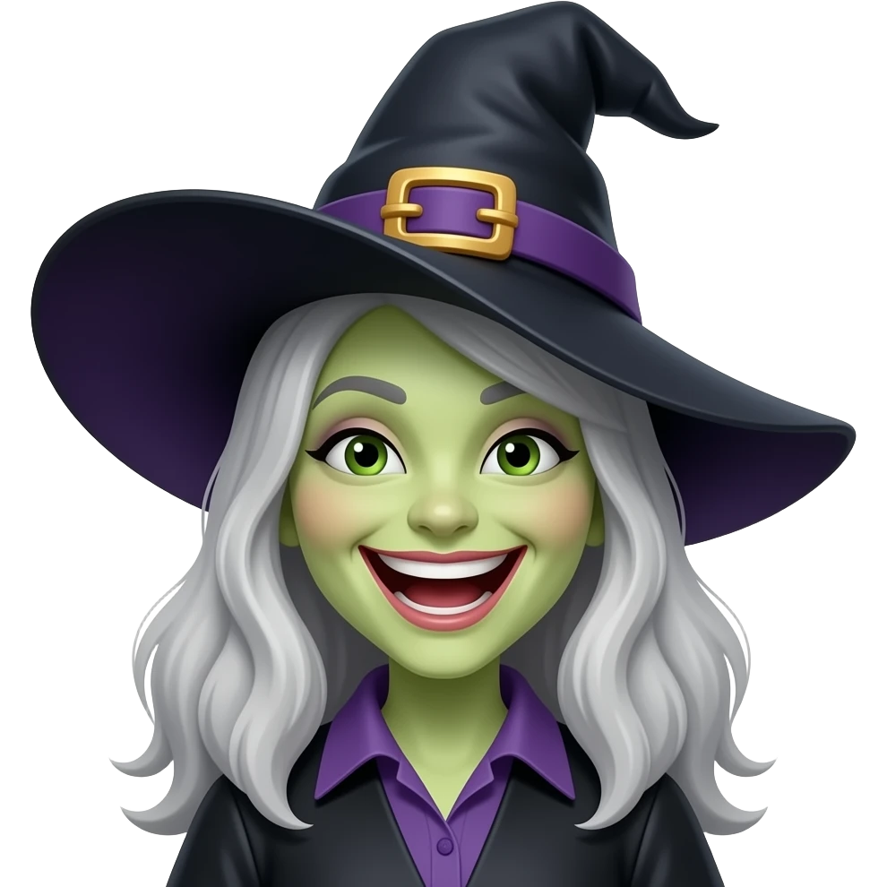 evil witch laughing emoji