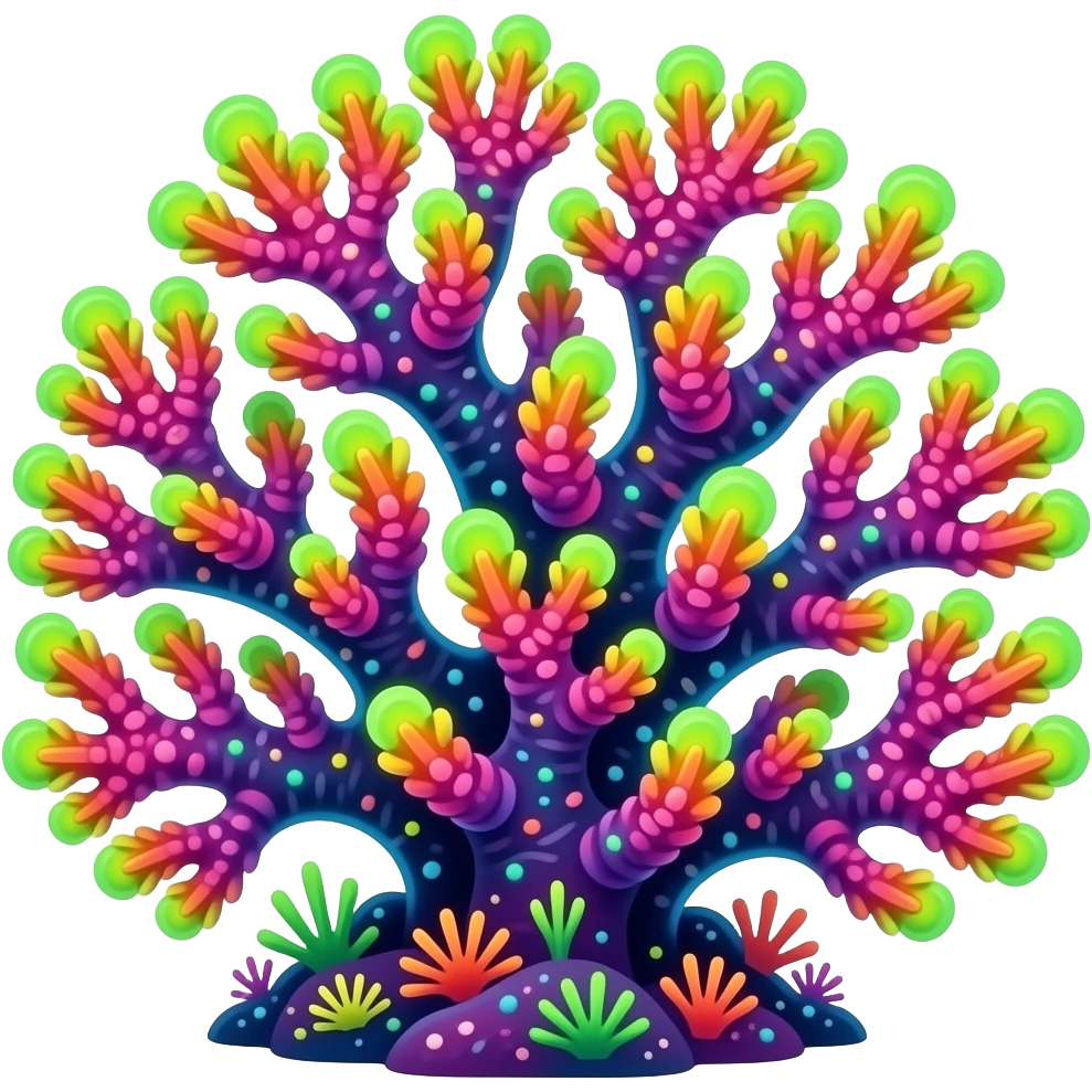 fluorescent toxic colorful tropical coral emoji
