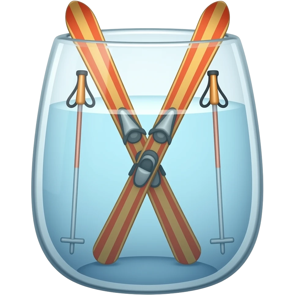 Ein Glas welches mit ski gefüllt ist emoji