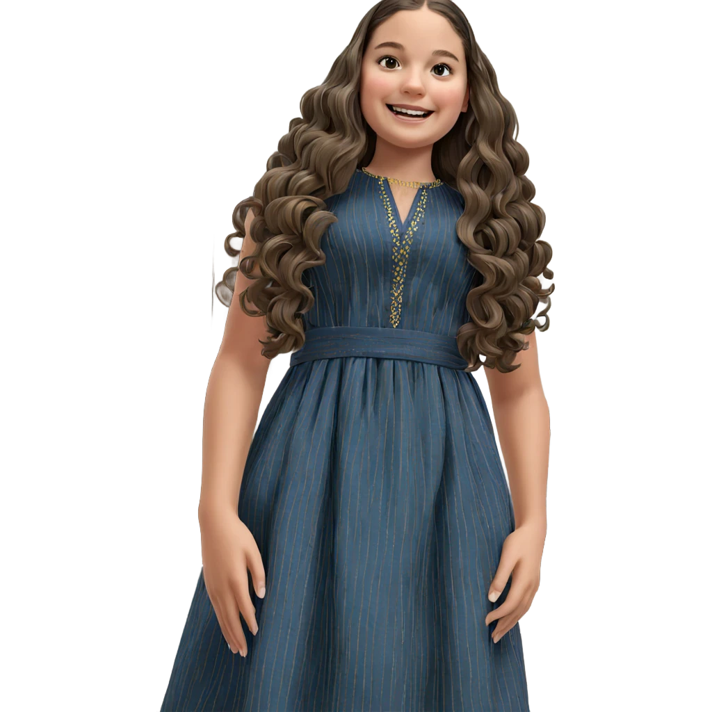 smiling girl in elegant dress emoji