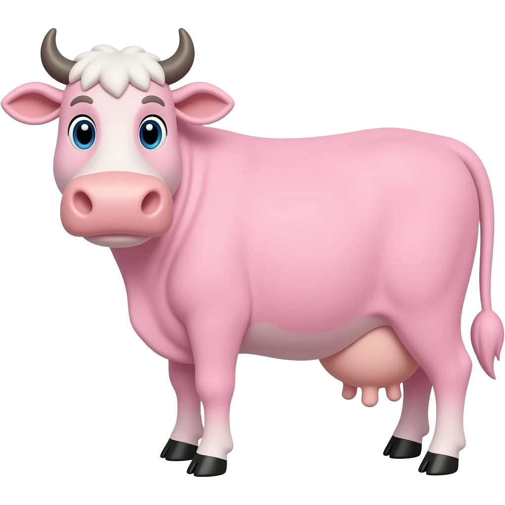 a pink cow emoji