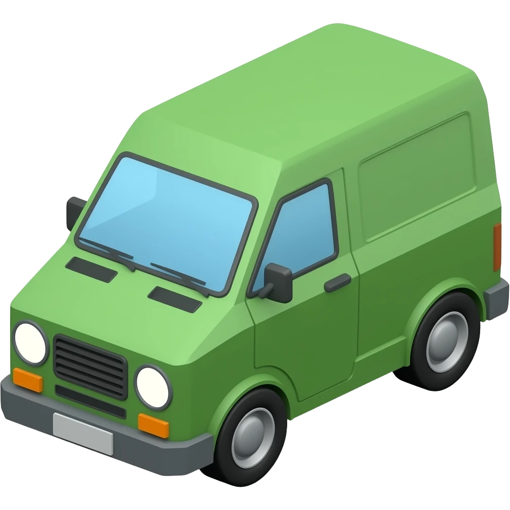 3d low poly green van emoji