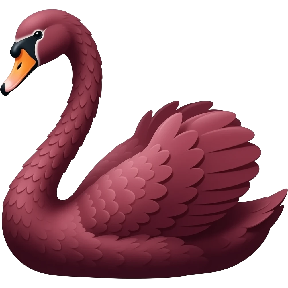 Swan in burgundy emoji