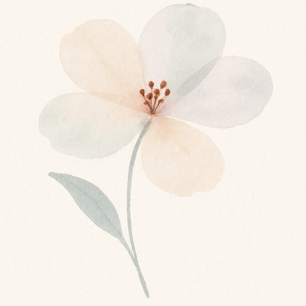 a delicate watercolor flower, soft colors, artistic emoji