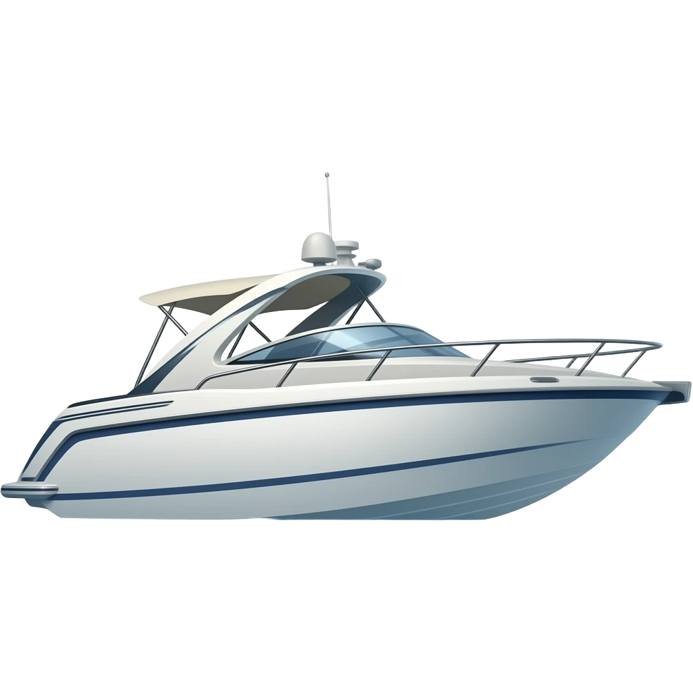 Speed Boat Side view. No reflection emoji