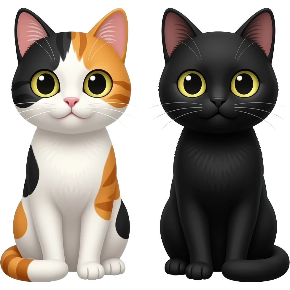 Bien, ahora saca el otro gato de tres colores y agrega al gato negro de la imagen anterior emoji