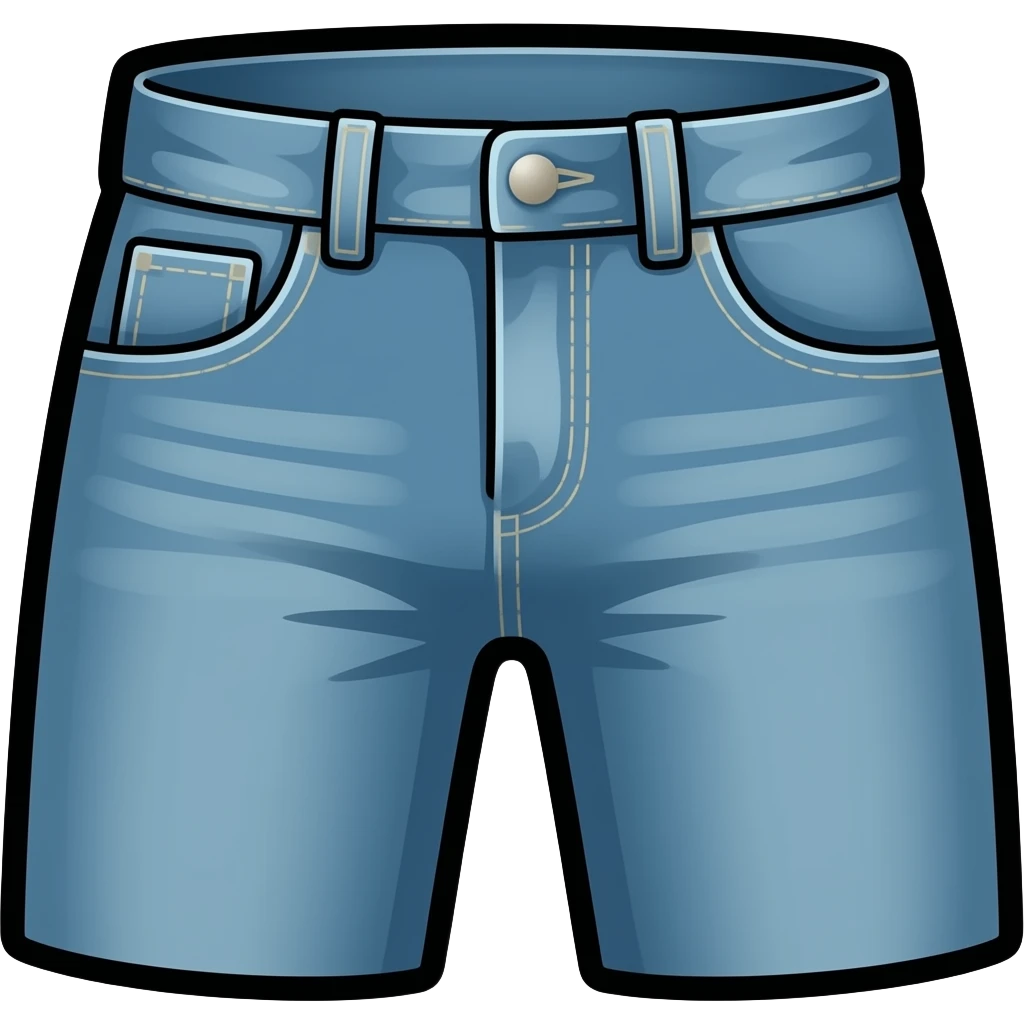 jeans emoji, bold black outline, cartoon emoji