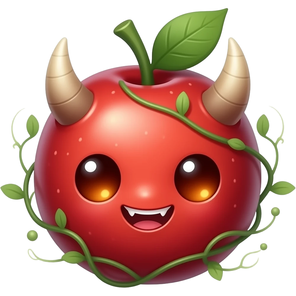 Kawaii demon fruit emoji