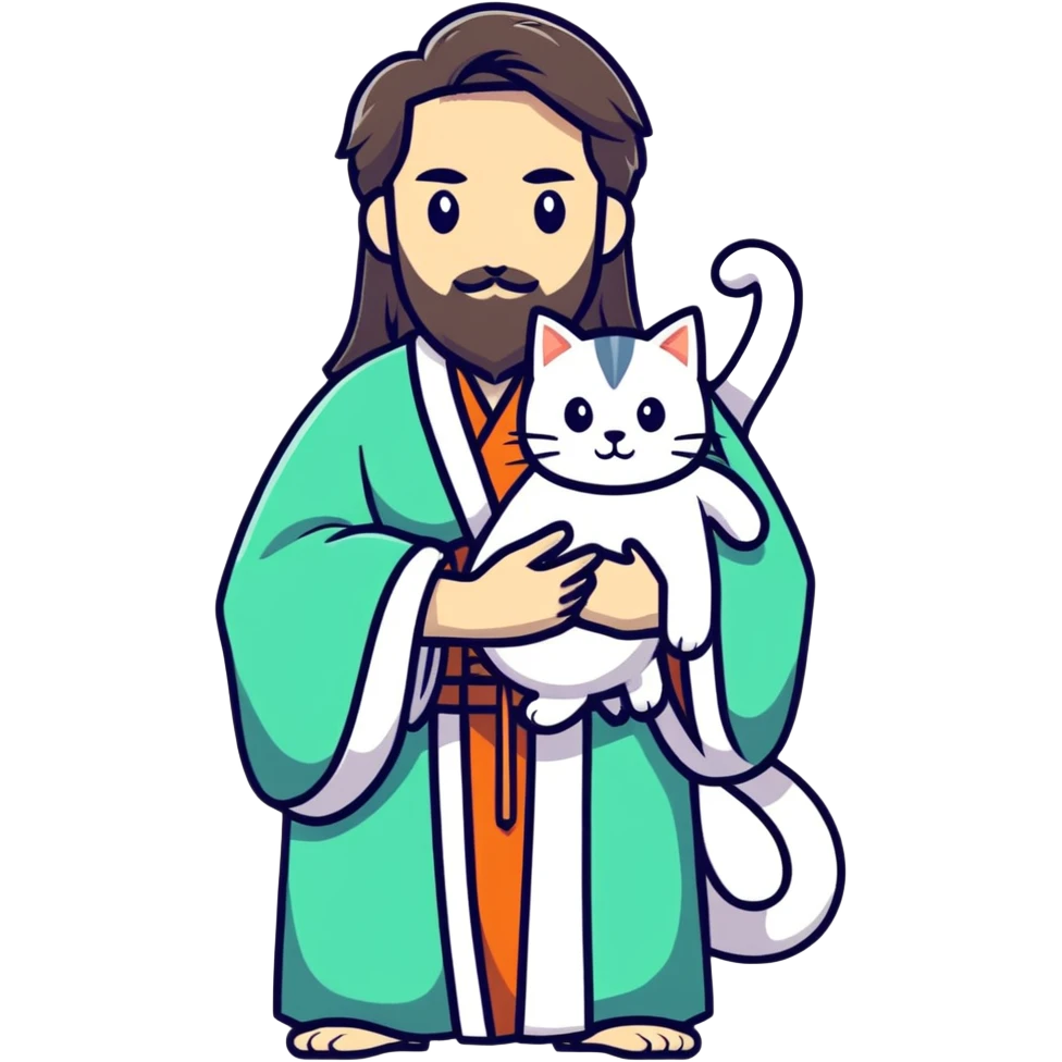 Jesus loves cats emoji