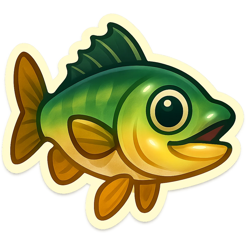 walleye fish, emoji style, inspired by Twitter Emoji Stickers, simple and expressive emoji