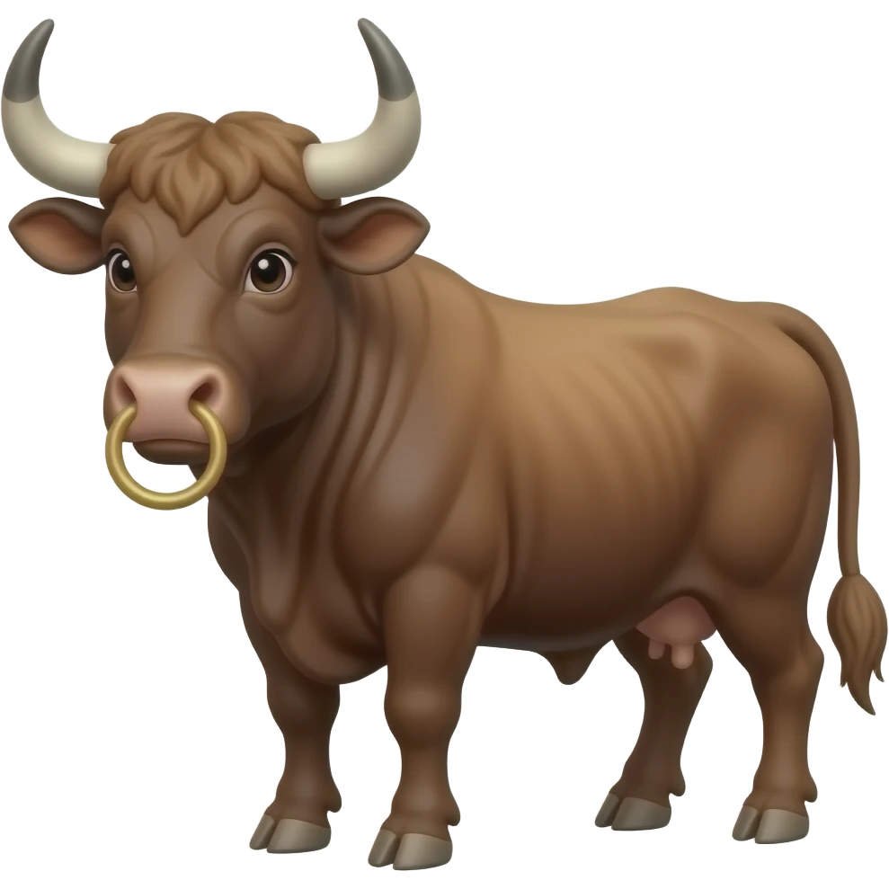 Bull with a ring through its nose emoji