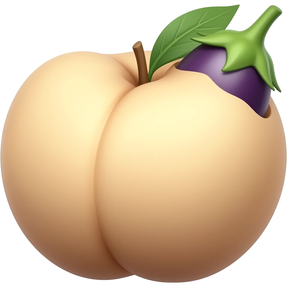 make the tip of the eggplant touch the ridge of the peach emoji