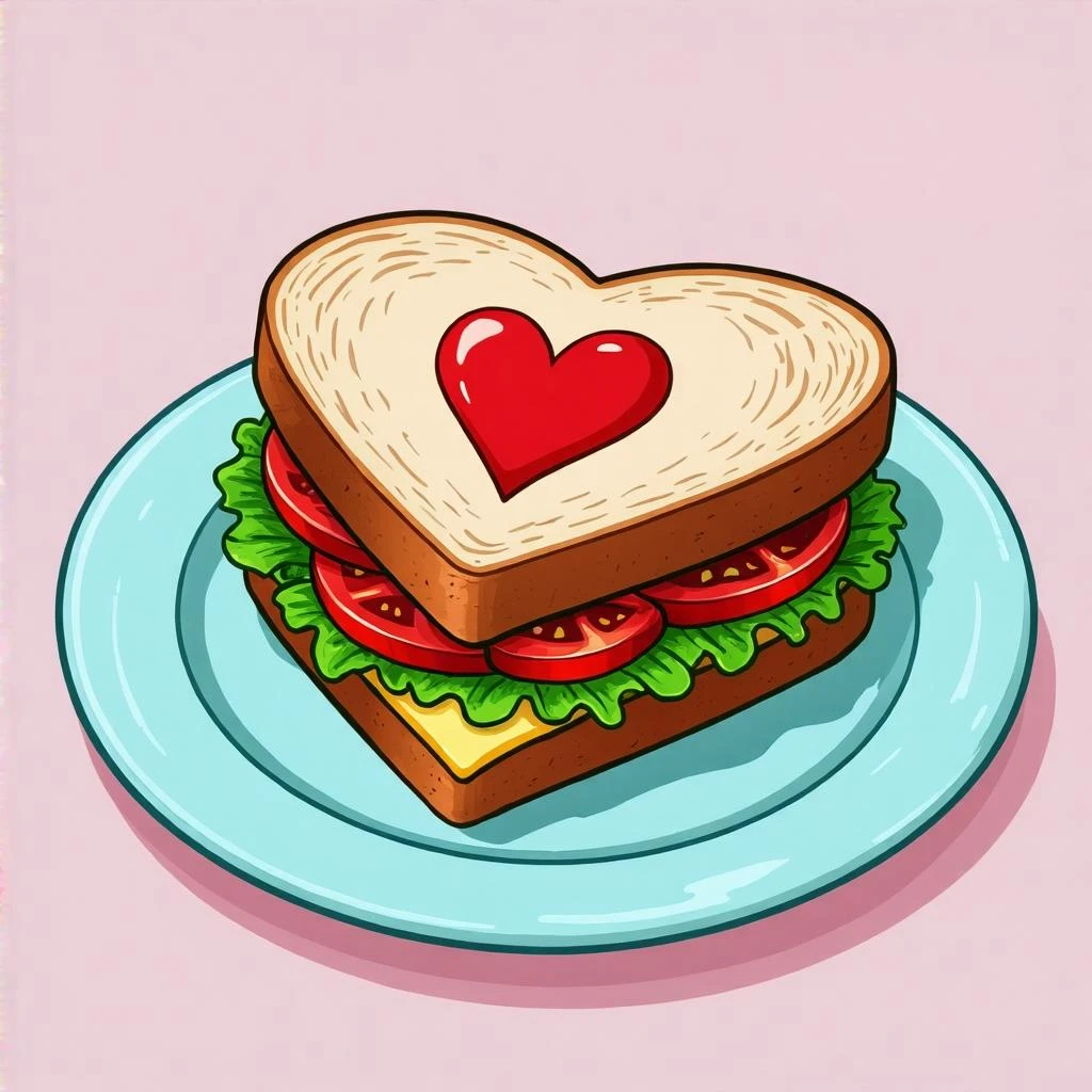 emo food with a heart accent emoji