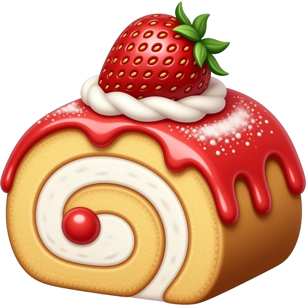 Strawberry swiss roll emoji
