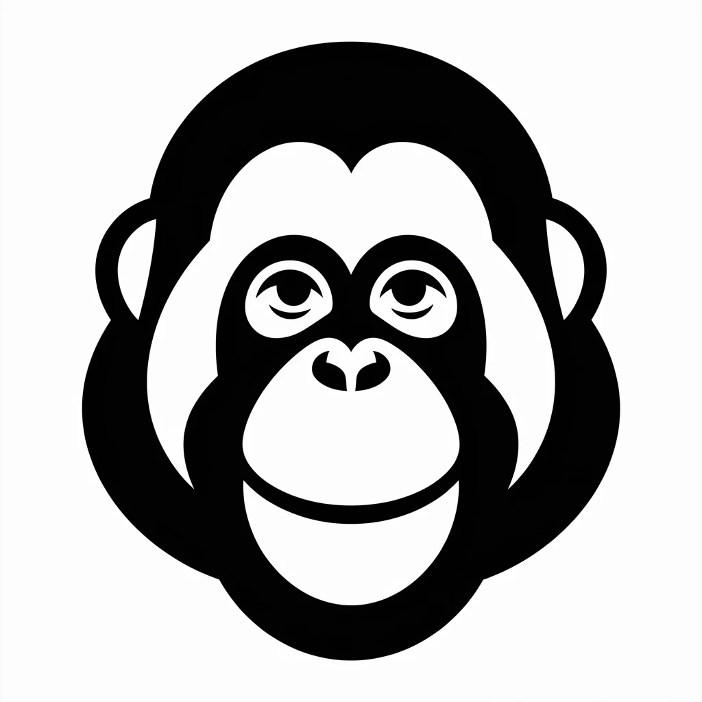 Orangutan icon black silhouette emoji