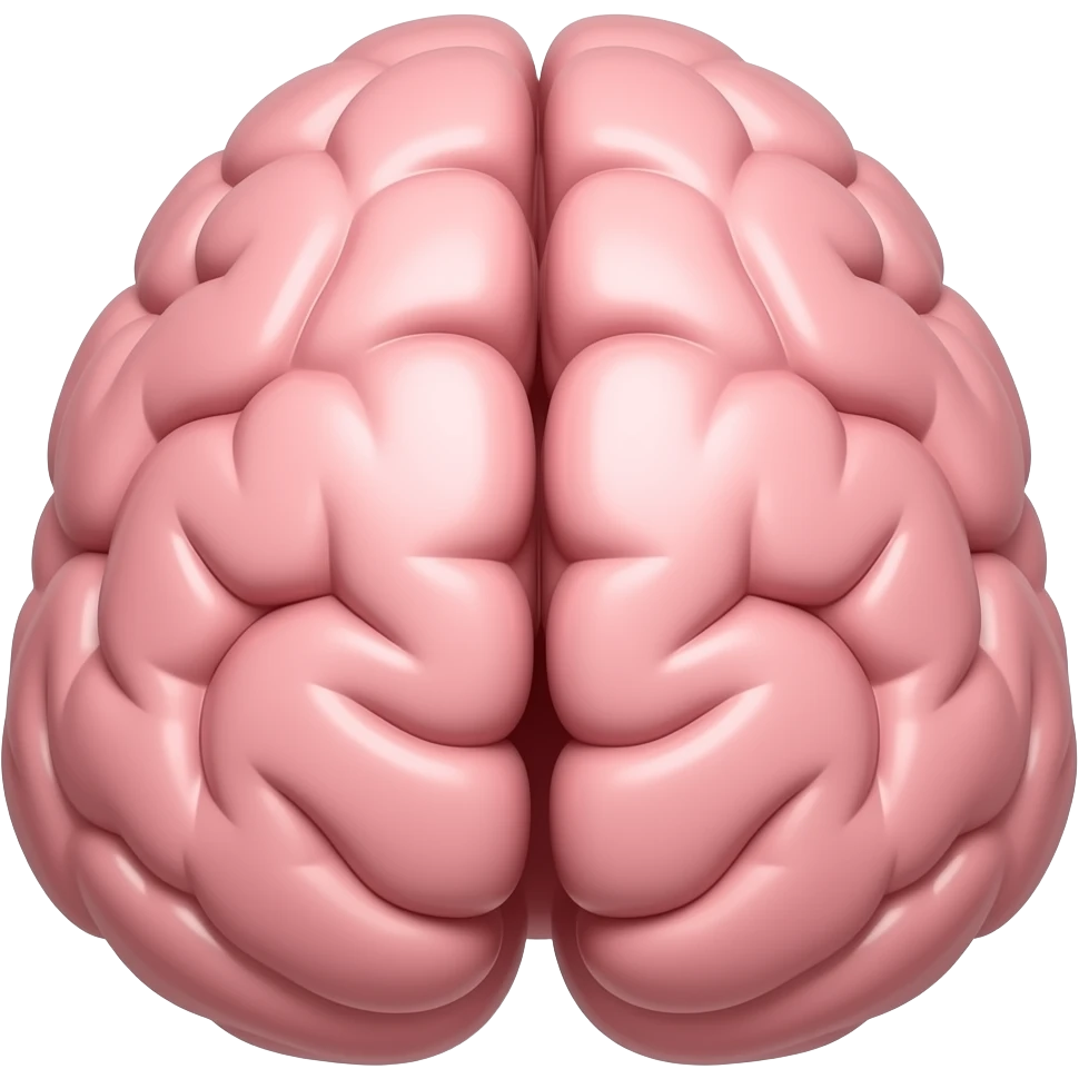 Brain cute sticker style, no face emoji