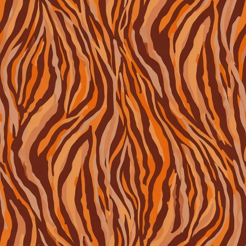 tiger print pattern in autumn colors, orange brown beige palette, abstract seamless texture, bold stylish background emoji