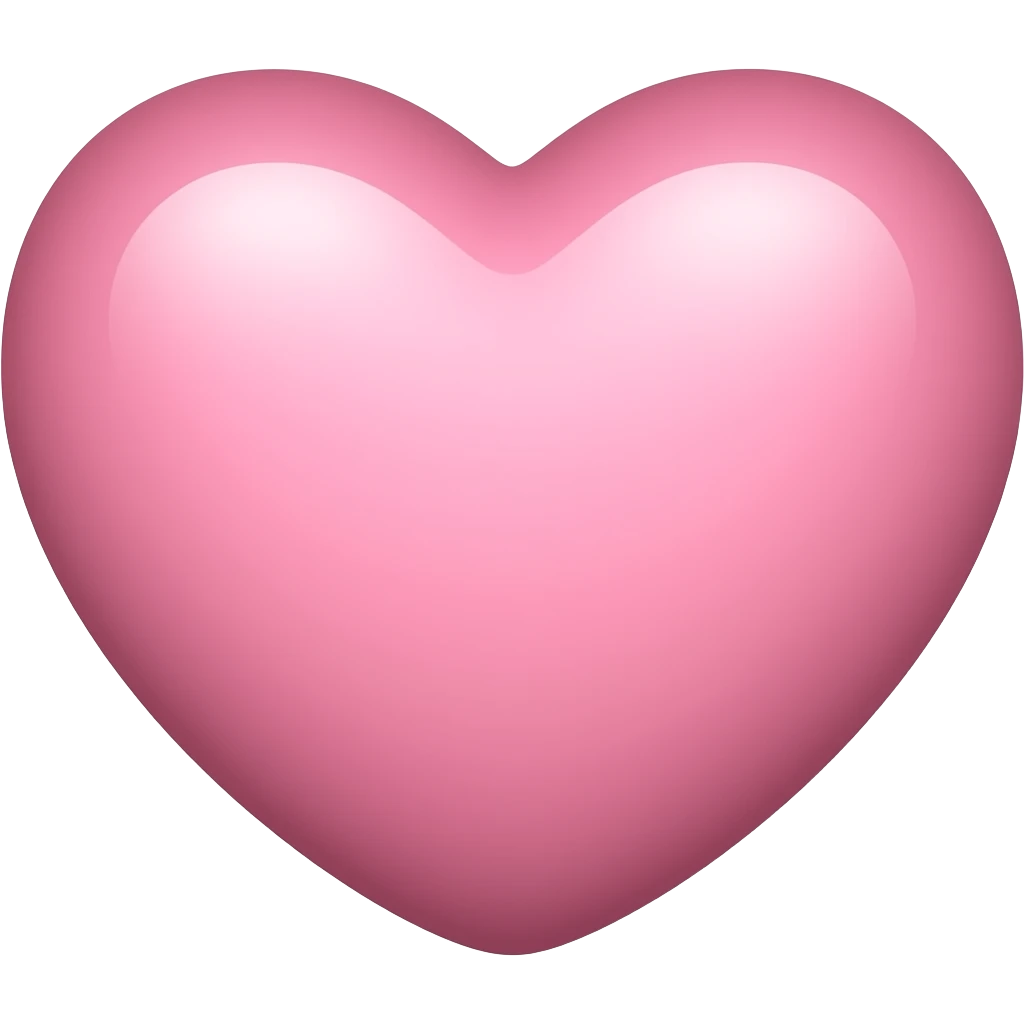This same coloured baby pink heart but the same shape as the other emojis emoji