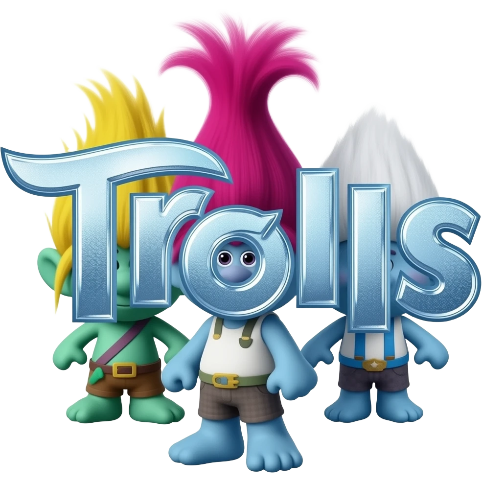 trolls movie, big logo, bigger than the picture emoji